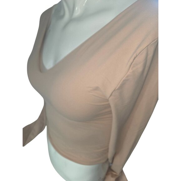 Reoria V-Neck Long Sleeve Crop Top*Cream*L*NWOT*Sexy*Sissy*Cosplay*Halloween - Picture 5 of 10